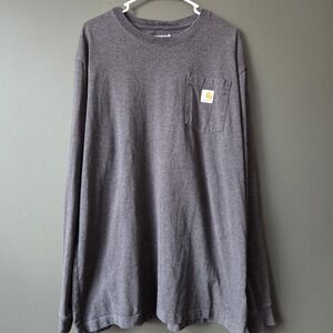 Carhartt Men's Long Sleeve T-Shirt Loose Fit Dark Heather Gray Size Large‎ Tall